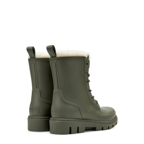 Hunter Women's Diana Insulated Lace-Up Waterproof Booties in Medium Green - Picture 3 of 8